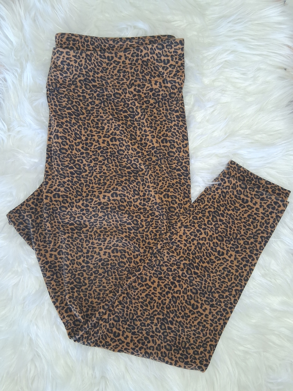 Time and Tru Leopard Print Leggings XL 16‑18 High Rise Stretch Pants